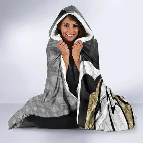 Personalised Collingwood Magpies Hooded Blanket Trippy Psychedelic Abstract Art Mascot Football Fans