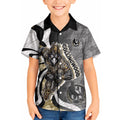 Personalised Collingwood Magpies Kid Hawaiian Shirt Trippy Psychedelic Abstract Art Mascot Football Fans