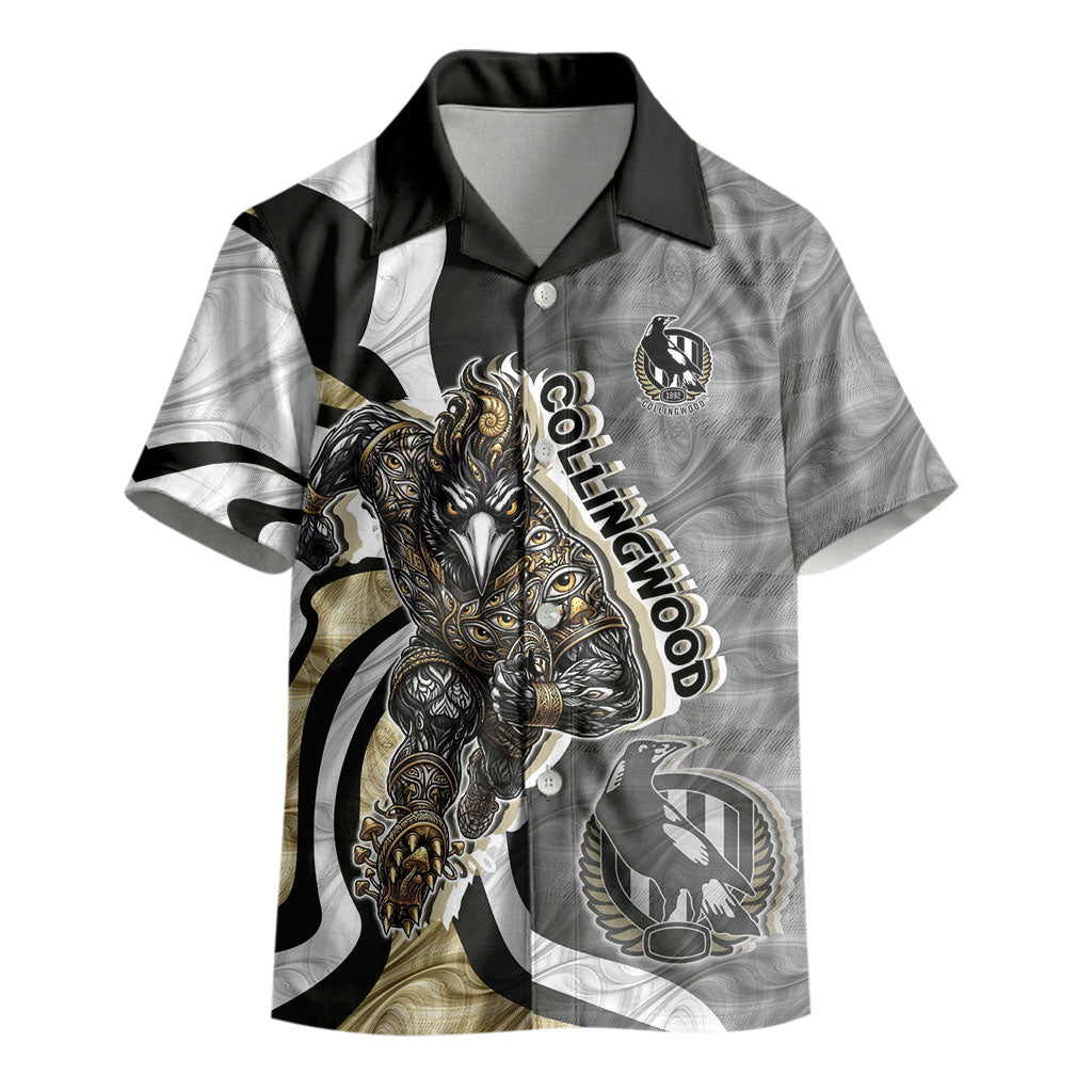 Personalised Collingwood Magpies Kid Hawaiian Shirt Trippy Psychedelic Abstract Art Mascot Football Fans