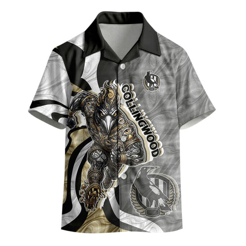 Personalised Collingwood Magpies Kid Hawaiian Shirt Trippy Psychedelic Abstract Art Mascot Football Fans