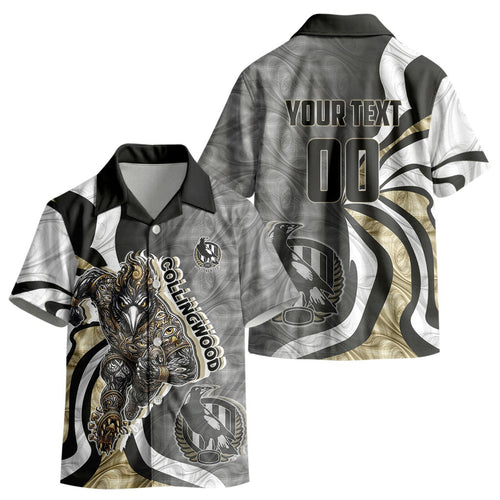 Personalised Collingwood Magpies Kid Hawaiian Shirt Trippy Psychedelic Abstract Art Mascot Football Fans