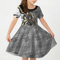 Personalised Collingwood Magpies Kid Short Sleeve Dress Trippy Psychedelic Abstract Art Mascot Football Fans