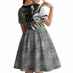 Personalised Collingwood Magpies Kid Short Sleeve Dress Trippy Psychedelic Abstract Art Mascot Football Fans
