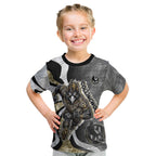 Personalised Collingwood Magpies Kid T Shirt Trippy Psychedelic Abstract Art Mascot Football Fans