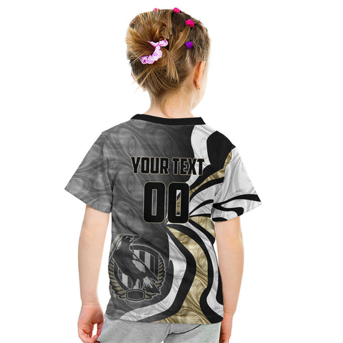 Personalised Collingwood Magpies Kid T Shirt Trippy Psychedelic Abstract Art Mascot Football Fans