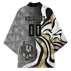 Personalised Collingwood Magpies Kimono Trippy Psychedelic Abstract Art Mascot Football Fans