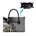 Personalised Collingwood Magpies Leather Bag Trippy Psychedelic Abstract Art Mascot Football Fans