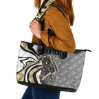 Personalised Collingwood Magpies Leather Tote Bag Trippy Psychedelic Abstract Art Mascot Football Fans