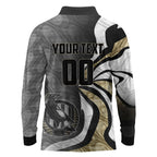 Personalised Collingwood Magpies Long Sleeve Polo Shirt Trippy Psychedelic Abstract Art Mascot Football Fans