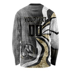 Personalised Collingwood Magpies Long Sleeve Shirt Trippy Psychedelic Abstract Art Mascot Football Fans