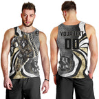 Personalised Collingwood Magpies Men Tank Top Trippy Psychedelic Abstract Art Mascot Football Fans