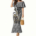 Personalised Collingwood Magpies Mermaid Dress Trippy Psychedelic Abstract Art Mascot Football Fans