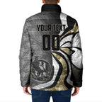 Personalised Collingwood Magpies Padded Jacket Trippy Psychedelic Abstract Art Mascot Football Fans