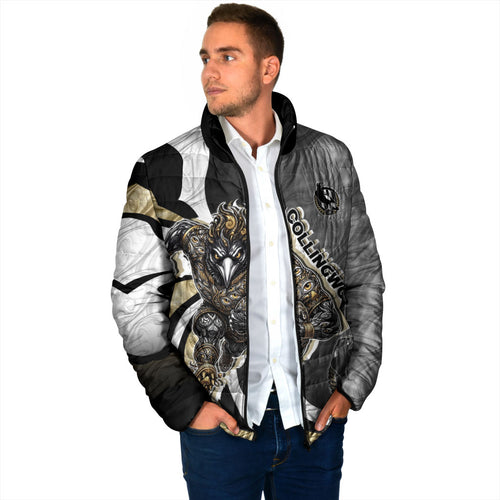 Personalised Collingwood Magpies Padded Jacket Trippy Psychedelic Abstract Art Mascot Football Fans