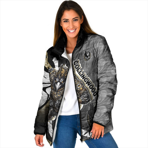 Personalised Collingwood Magpies Padded Jacket Trippy Psychedelic Abstract Art Mascot Football Fans
