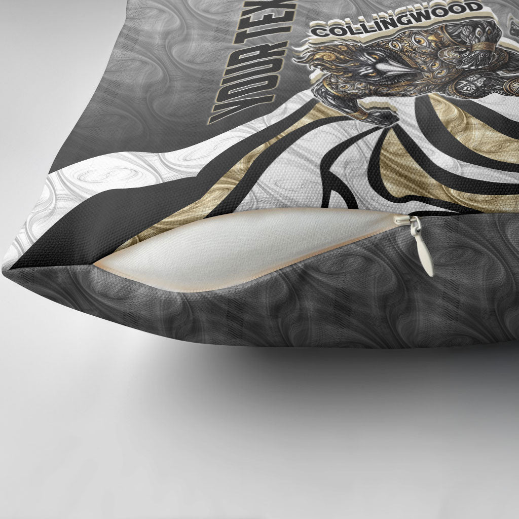 Personalised Collingwood Magpies Pillow Cover Trippy Psychedelic Abstract Art Mascot Football Fans
