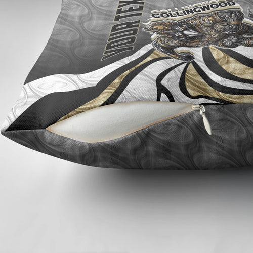 Personalised Collingwood Magpies Pillow Cover Trippy Psychedelic Abstract Art Mascot Football Fans