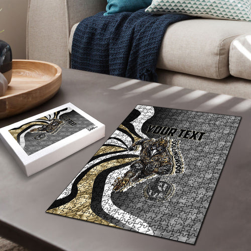 Personalised Collingwood Magpies Puzzle Trippy Psychedelic Abstract Art Mascot Football Fans