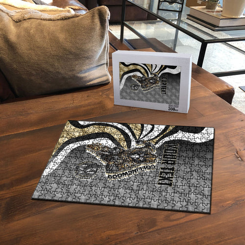 Personalised Collingwood Magpies Puzzle Trippy Psychedelic Abstract Art Mascot Football Fans