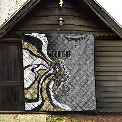 Personalised Collingwood Magpies Quilt Trippy Psychedelic Abstract Art Mascot Football Fans