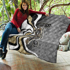 Personalised Collingwood Magpies Quilt Trippy Psychedelic Abstract Art Mascot Football Fans