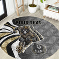 Personalised Collingwood Magpies Round Carpet Trippy Psychedelic Abstract Art Mascot Football Fans
