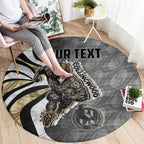Personalised Collingwood Magpies Round Carpet Trippy Psychedelic Abstract Art Mascot Football Fans