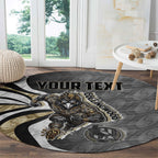 Personalised Collingwood Magpies Round Carpet Trippy Psychedelic Abstract Art Mascot Football Fans