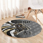 Personalised Collingwood Magpies Round Carpet Trippy Psychedelic Abstract Art Mascot Football Fans