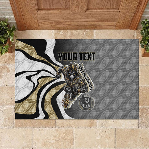 Personalised Collingwood Magpies Rubber Doormat Trippy Psychedelic Abstract Art Mascot Football Fans