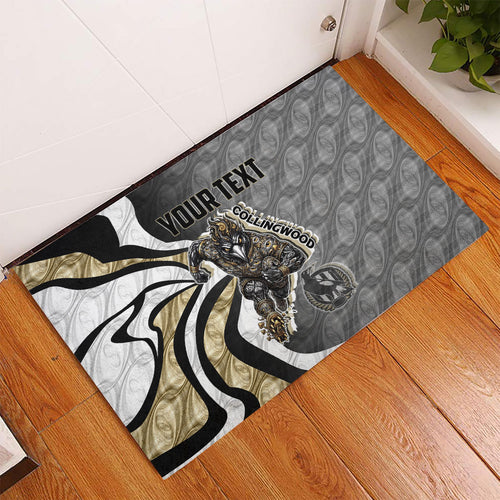 Personalised Collingwood Magpies Rubber Doormat Trippy Psychedelic Abstract Art Mascot Football Fans