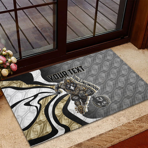 Personalised Collingwood Magpies Rubber Doormat Trippy Psychedelic Abstract Art Mascot Football Fans