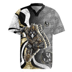 Personalised Collingwood Magpies Rugby Jersey Trippy Psychedelic Abstract Art Mascot Football Fans