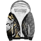 Personalised Collingwood Magpies Sherpa Hoodie Trippy Psychedelic Abstract Art Mascot Football Fans