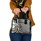 Personalised Collingwood Magpies Shoulder Handbag Trippy Psychedelic Abstract Art Mascot Football Fans