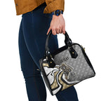 Personalised Collingwood Magpies Shoulder Handbag Trippy Psychedelic Abstract Art Mascot Football Fans