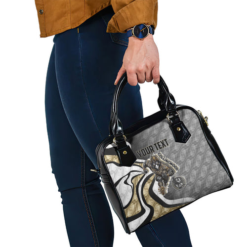 Personalised Collingwood Magpies Shoulder Handbag Trippy Psychedelic Abstract Art Mascot Football Fans