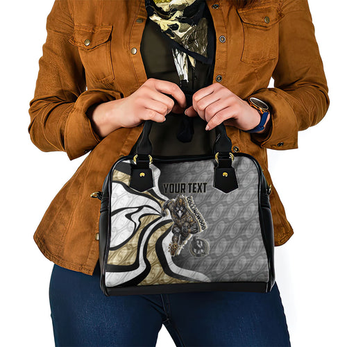 Personalised Collingwood Magpies Shoulder Handbag Trippy Psychedelic Abstract Art Mascot Football Fans