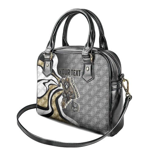 Personalised Collingwood Magpies Shoulder Handbag Trippy Psychedelic Abstract Art Mascot Football Fans