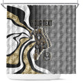 Personalised Collingwood Magpies Shower Curtain Trippy Psychedelic Abstract Art Mascot Football Fans
