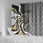 Personalised Collingwood Magpies Shower Curtain Trippy Psychedelic Abstract Art Mascot Football Fans