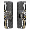 Personalised Collingwood Magpies Skinny Tumbler Trippy Psychedelic Abstract Art Mascot Football Fans