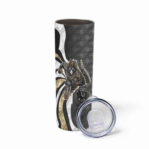 Personalised Collingwood Magpies Skinny Tumbler Trippy Psychedelic Abstract Art Mascot Football Fans