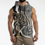 Personalised Collingwood Magpies Sleeveless Hoodie Trippy Psychedelic Abstract Art Mascot Football Fans