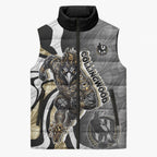 Personalised Collingwood Magpies Sleeveless Puffer Jacket Trippy Psychedelic Abstract Art Mascot Football Fans