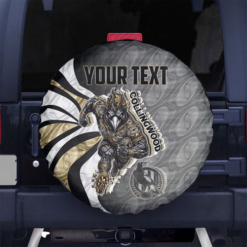 Personalised Collingwood Magpies Spare Tire Cover Trippy Psychedelic Abstract Art Mascot Football Fans