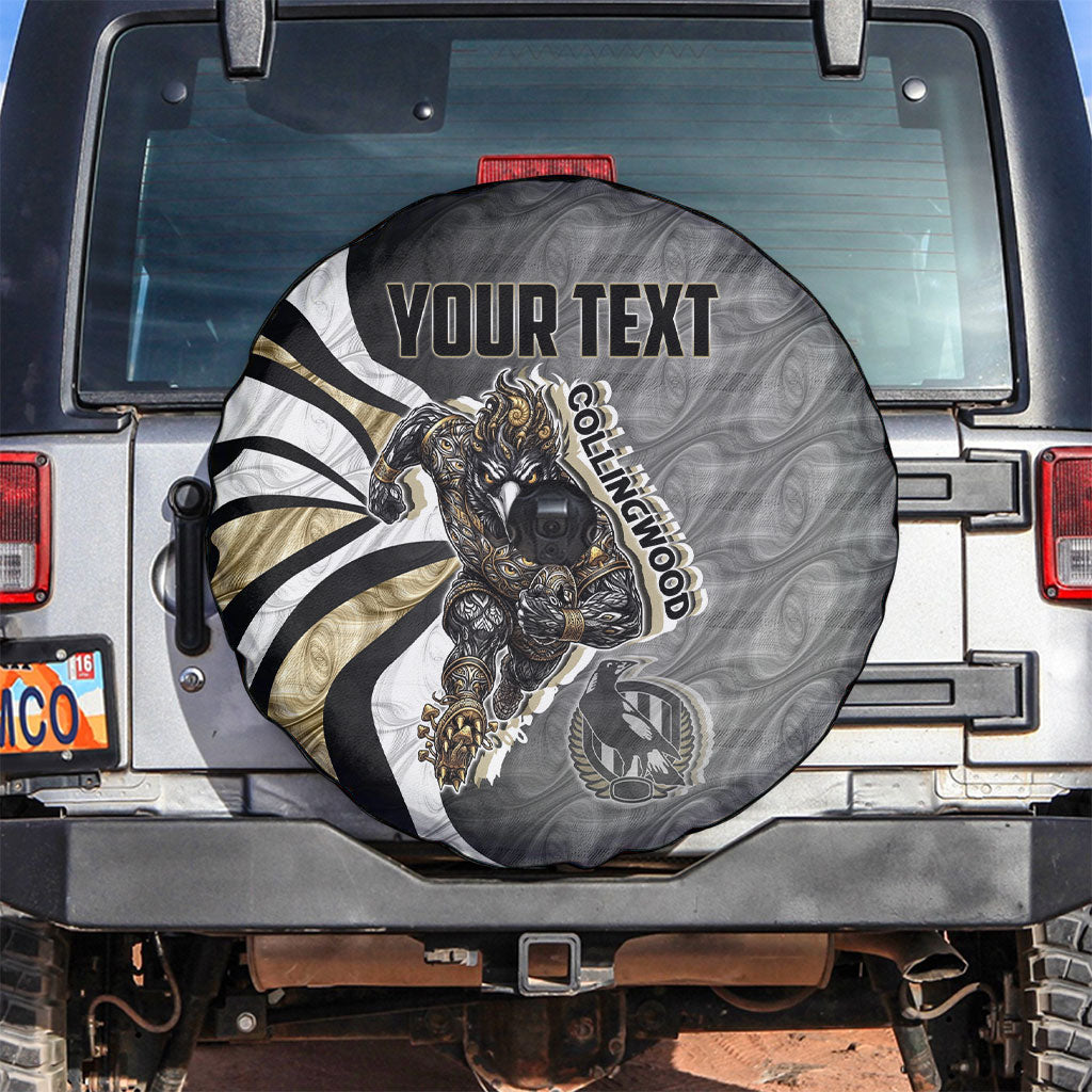 Personalised Collingwood Magpies Spare Tire Cover Trippy Psychedelic Abstract Art Mascot Football Fans