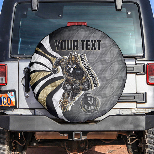 Personalised Collingwood Magpies Spare Tire Cover Trippy Psychedelic Abstract Art Mascot Football Fans