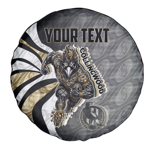 Personalised Collingwood Magpies Spare Tire Cover Trippy Psychedelic Abstract Art Mascot Football Fans