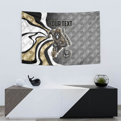 Personalised Collingwood Magpies Tapestry Trippy Psychedelic Abstract Art Mascot Football Fans
